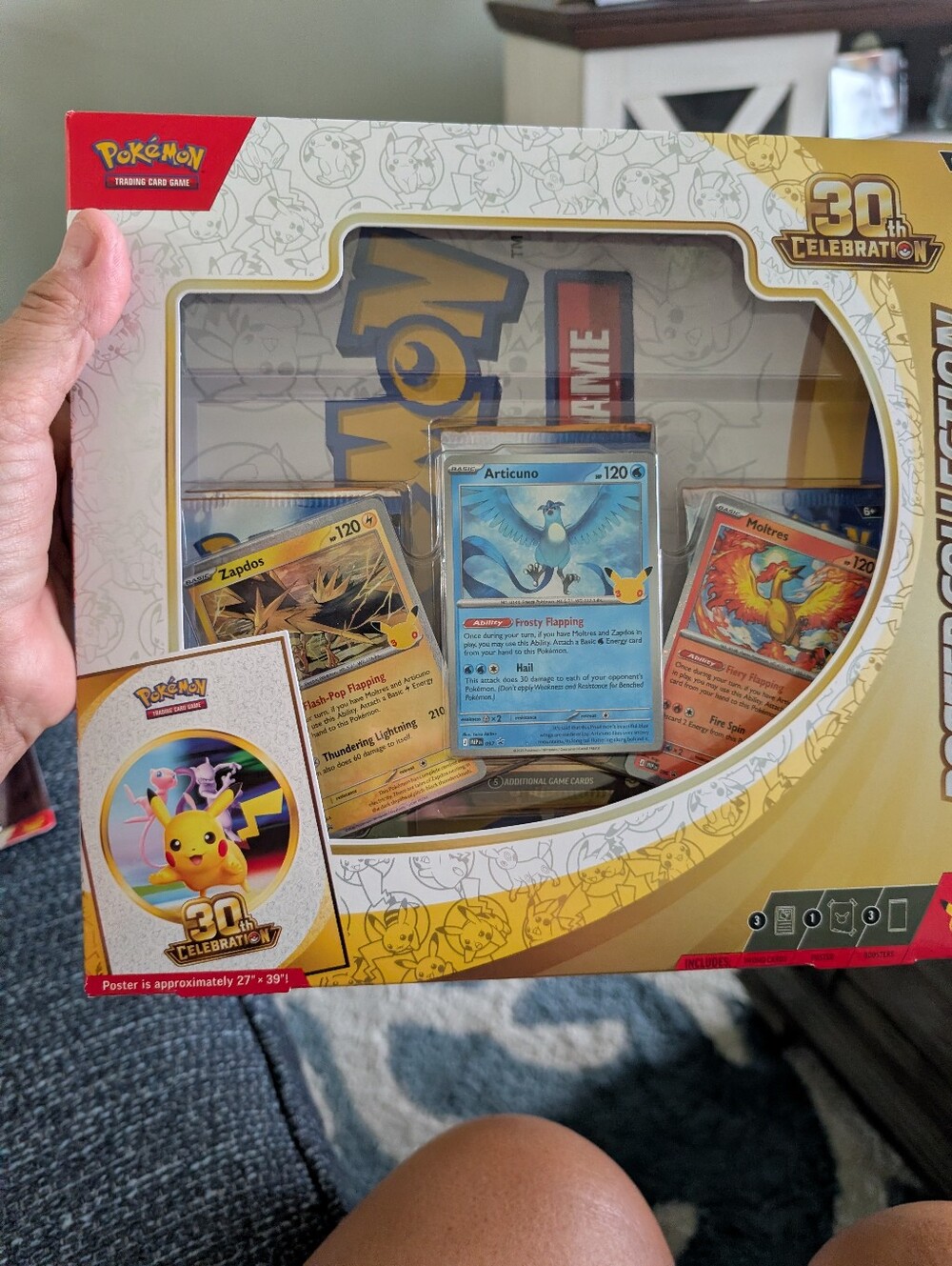 Pokemon 30th Celebration Legendary Birds Set - Gold, Blue, Red